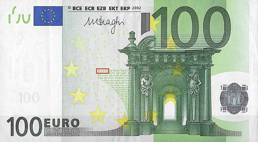 Billet de 100 € 2002 Allemagne
