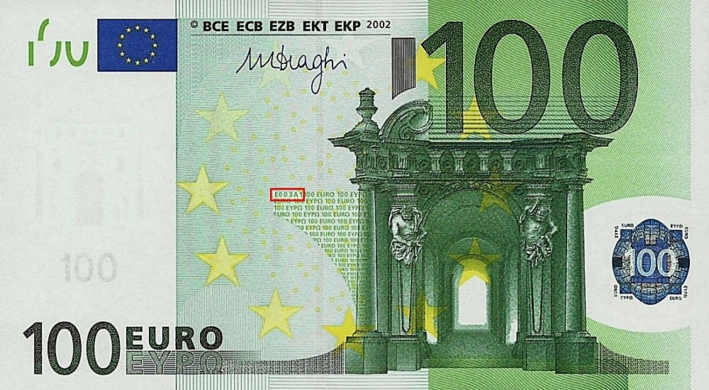 Billet de 100 € 2002 Allemagne