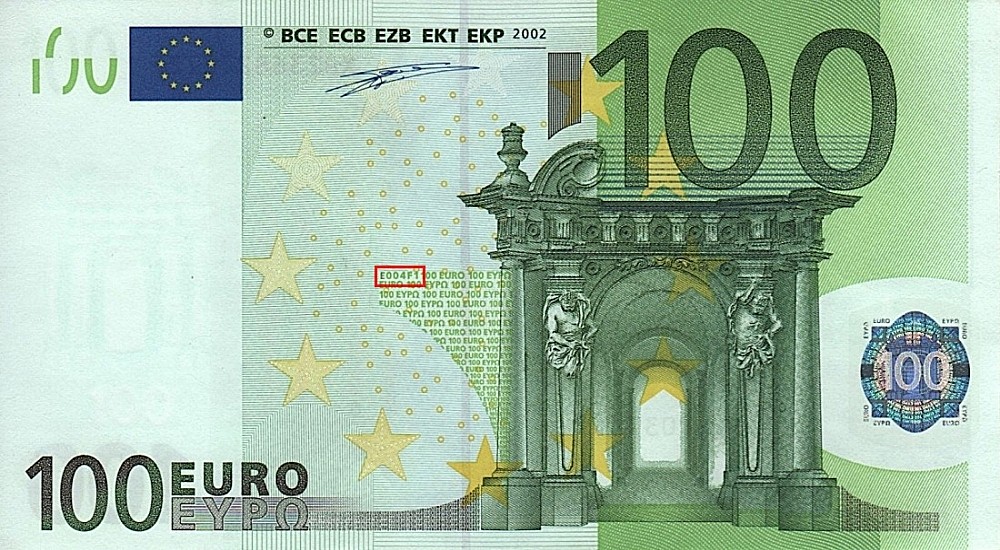 Billet de 100 € 2002 Allemagne
