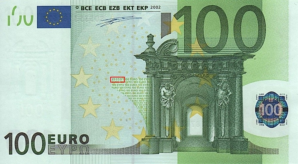 Billet de 100 € 2002 Allemagne