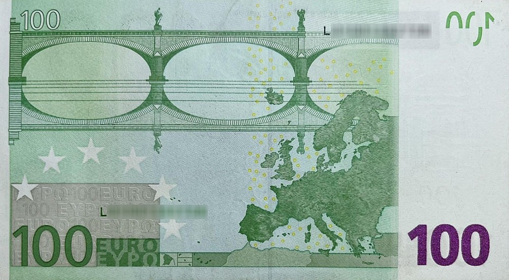 Détail du billet de 100 € 2002 Finlande