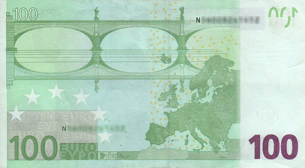 Détail du billet de 100 € 2002 Autriche