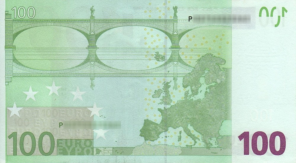 Détail du billet de 100 € 2002 Pays-Bas