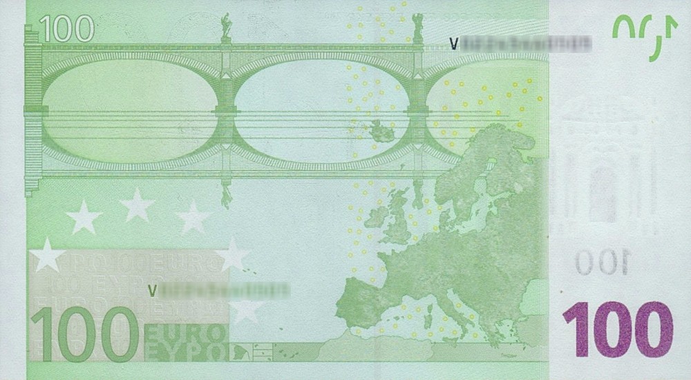 Détail du billet de 100 € 2002 Espagne