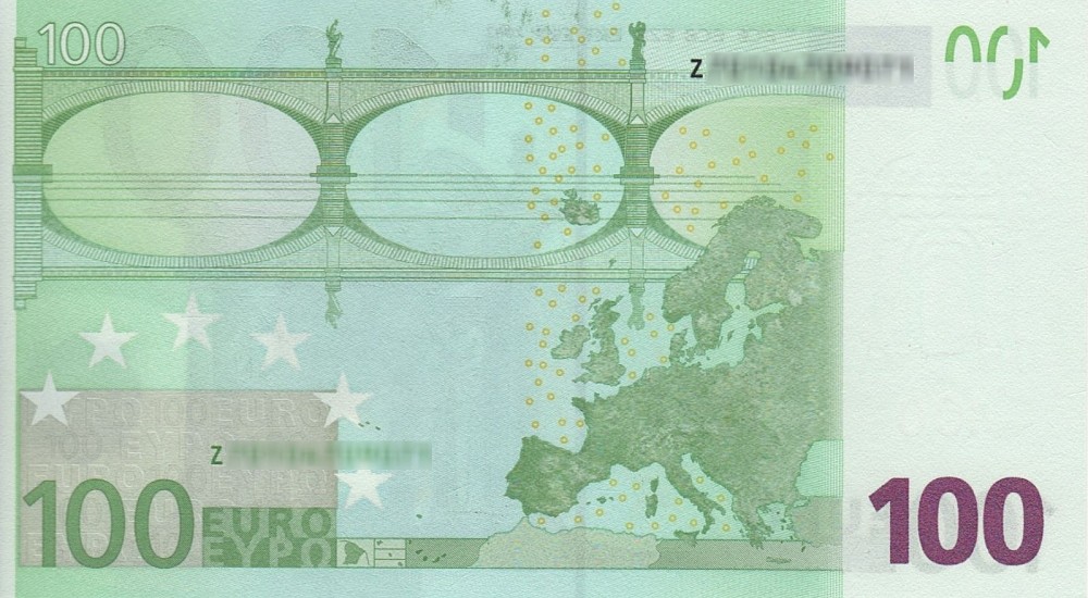 Détail du billet de 100 € 2002 Belgique