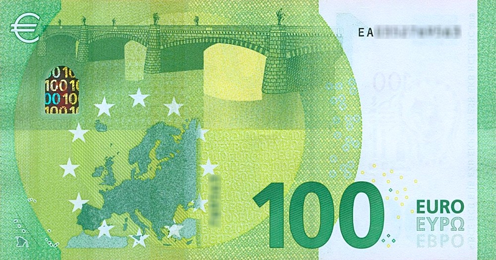 Détail du billet de 100 € 2019 France (Oberthur)