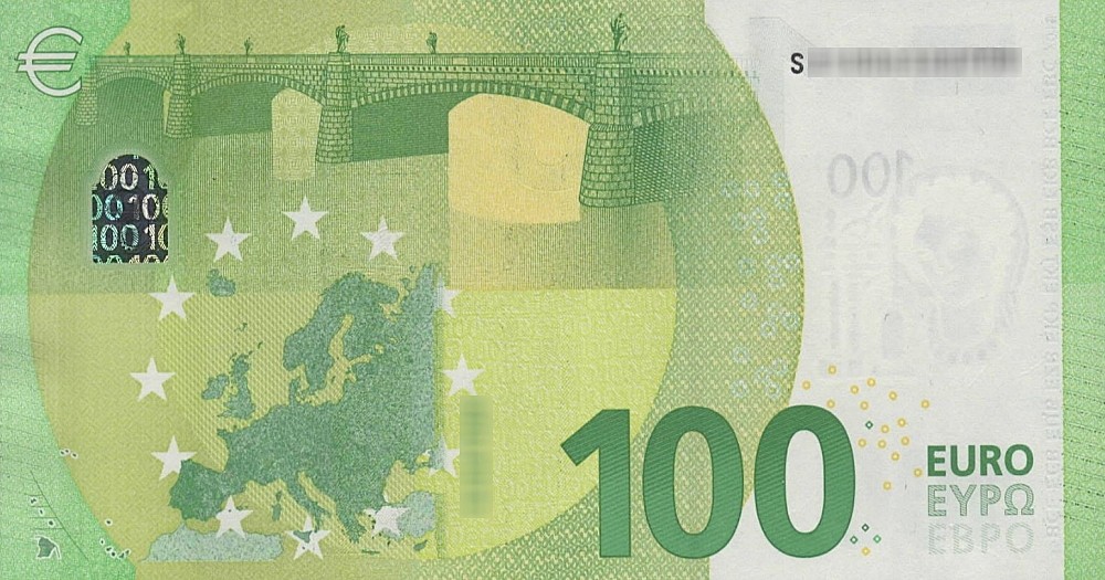 Détail du billet de 100 € 2019 Italie
