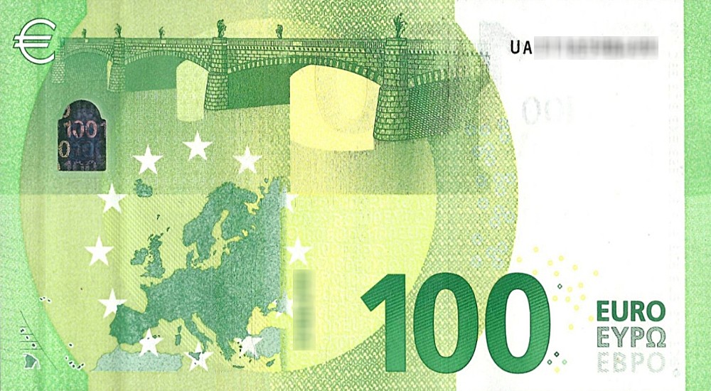 Détail du billet de 100 € 2019 France