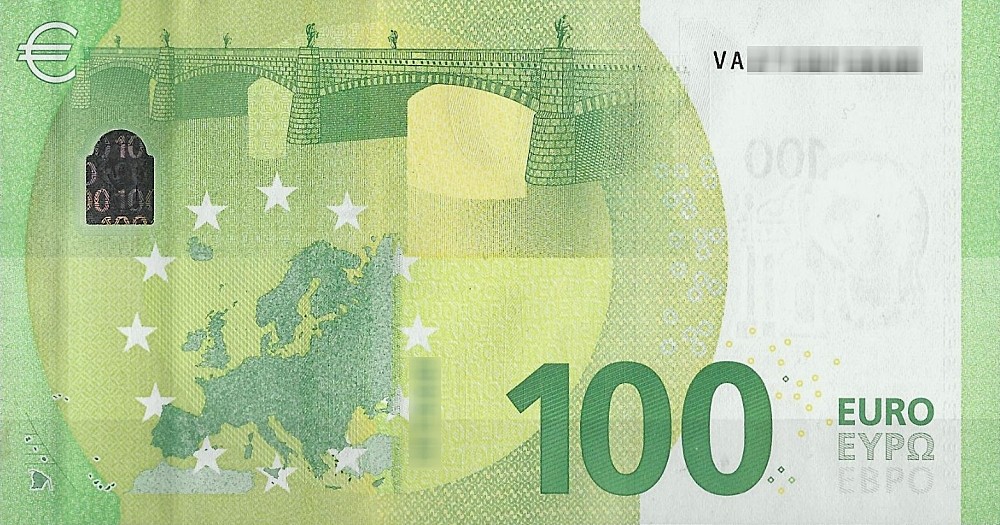 Détail du billet de 100 € 2019 Espagne