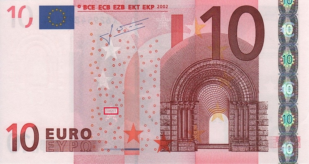 Billet de 10 € 2002 Allemagne