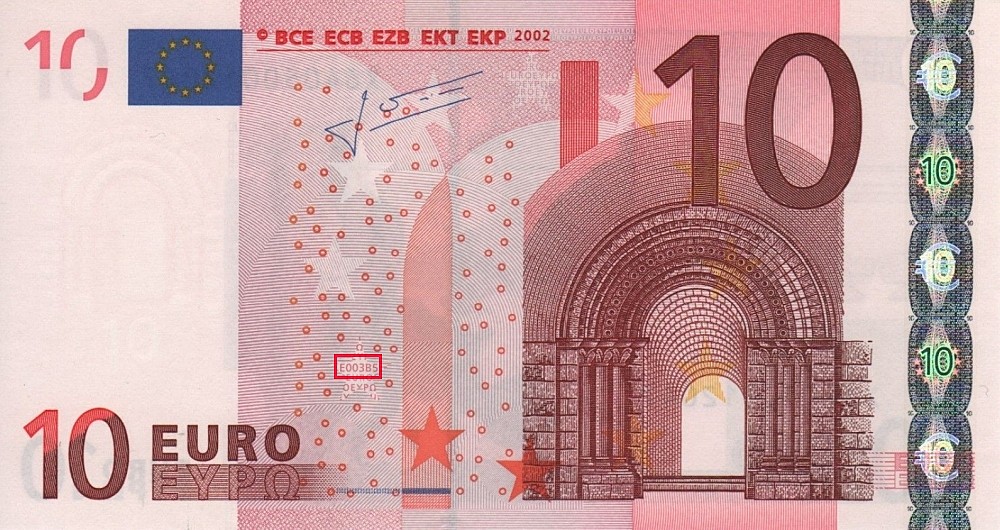 Billet de 10 € 2002 Allemagne