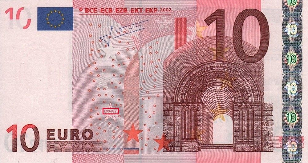 Billet de 10 € 2002 Allemagne