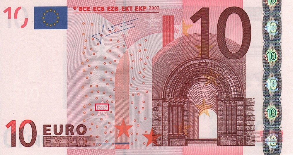 Billet de 10 € 2002 Allemagne
