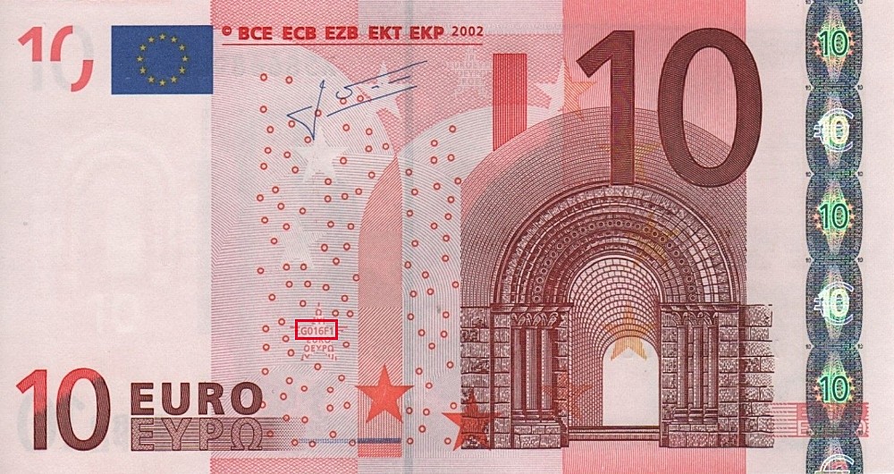 Billet de 10 € 2002 Allemagne