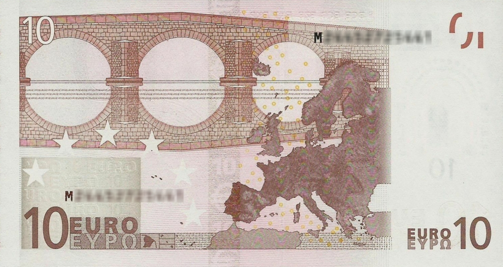 Détail du billet de 10 € 2002 Portugal
