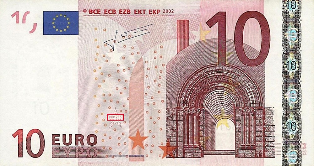 Billet de 10 € 2002 Grèce