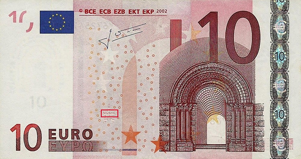 Billet de 10 € 2002 Grèce