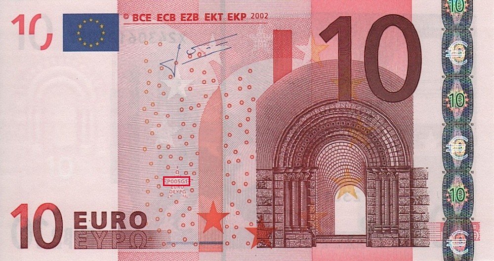 Billet de 10 € 2002 Allemagne