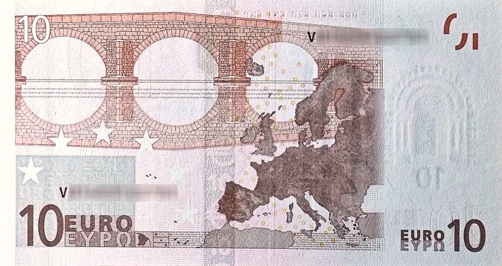 Détail du billet de 10 € 2002 Espagne