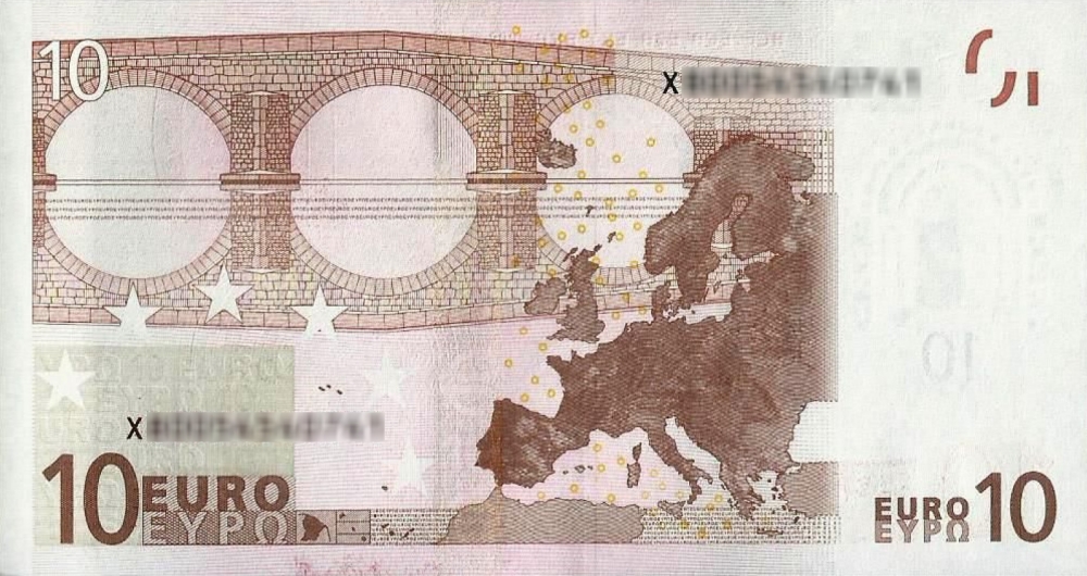 Détail du billet de 10 € 2002 Allemagne