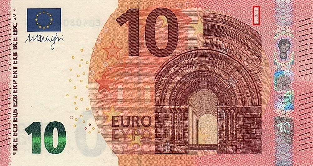 Billet de 10 € 2014 France (Oberthur)