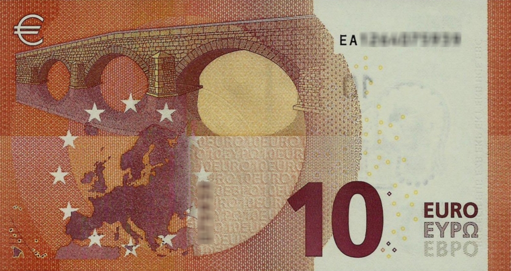 Détail du billet de 10 € 2014 France (Oberthur)