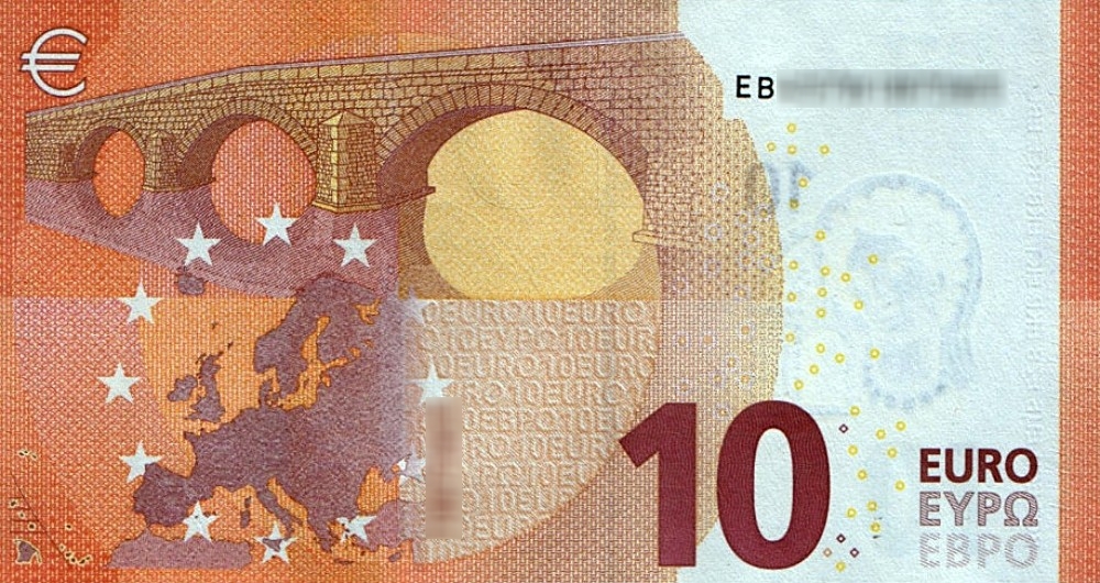 Détail du billet de 10 € 2014 France (Oberthur)