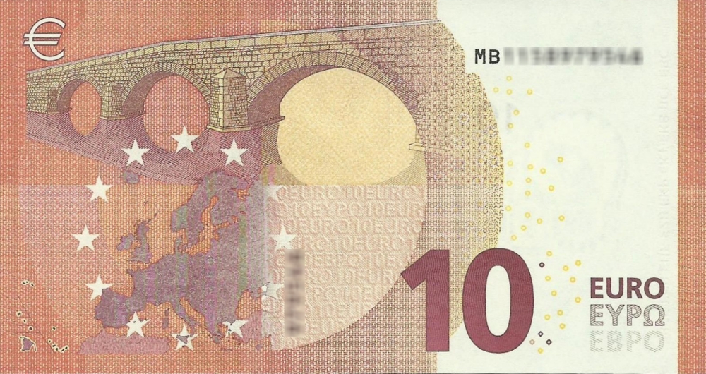 Détail du billet de 10 € 2014 Portugal