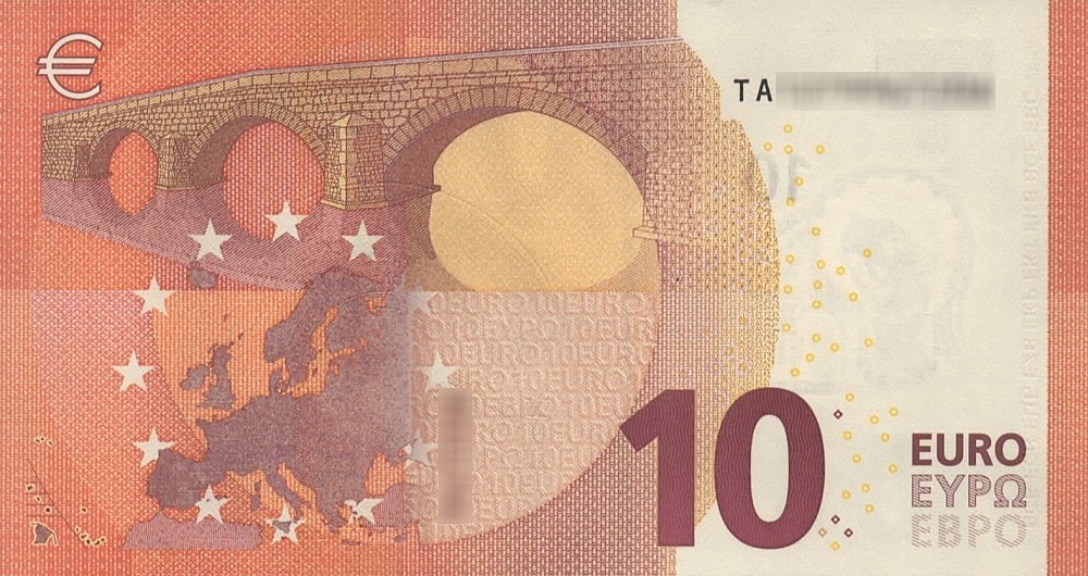 Détail du billet de 10 € 2014 Irlande