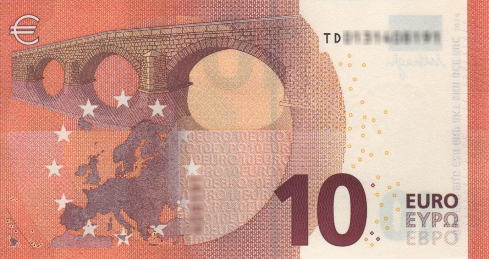 Détail du billet de 10 € 2014 Irlande