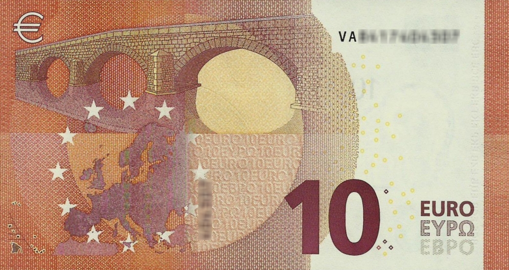 Détail du billet de 10 € 2014 Espagne