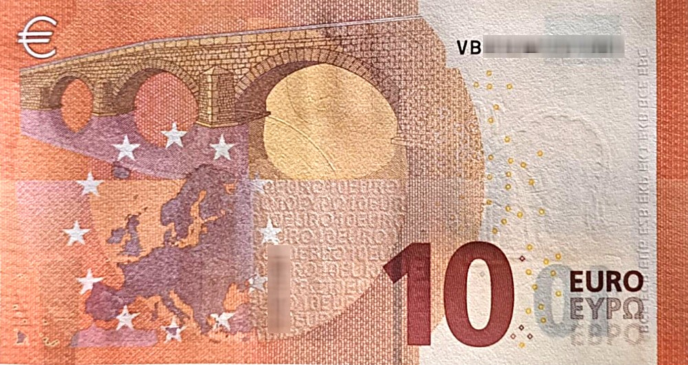 Détail du billet de 10 € 2014 Espagne