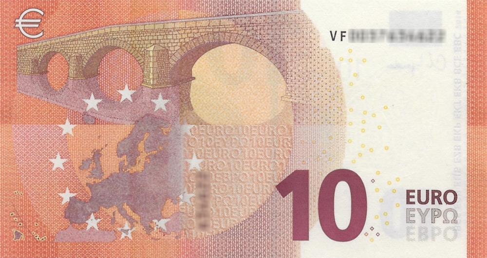 Détail du billet de 10 € 2014 Espagne