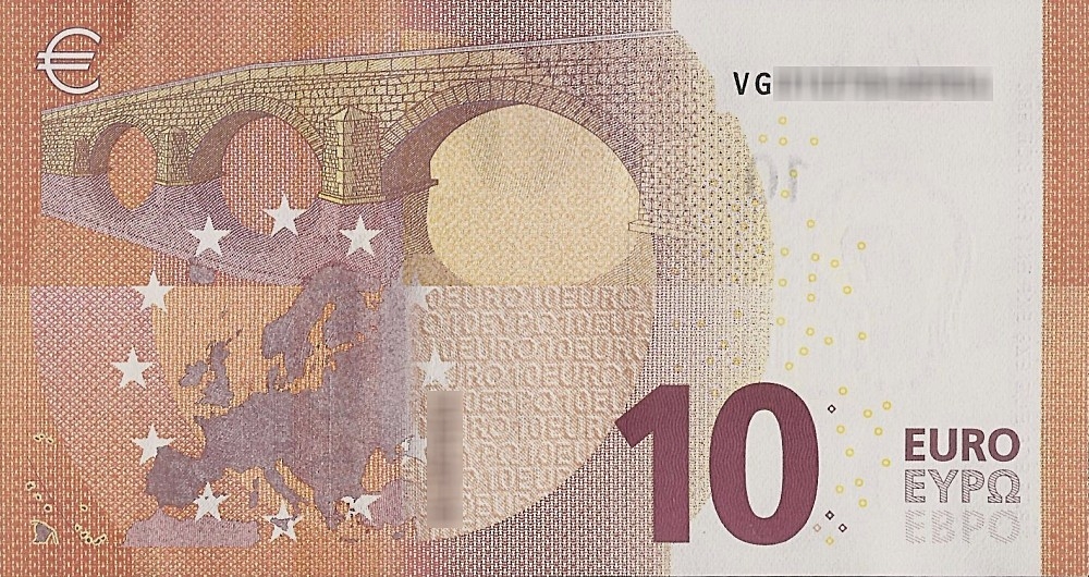 Détail du billet de 10 € 2014 Espagne