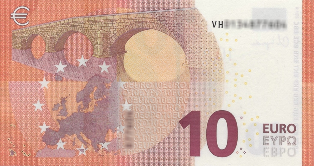 Détail du billet de 10 € 2014 Espagne