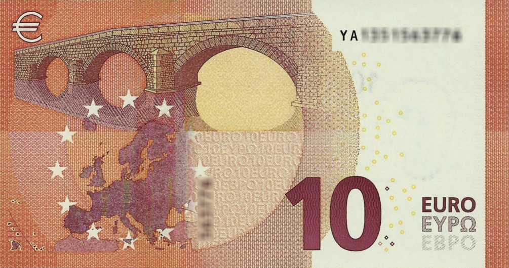 Détail du billet de 10 € 2014 Grèce
