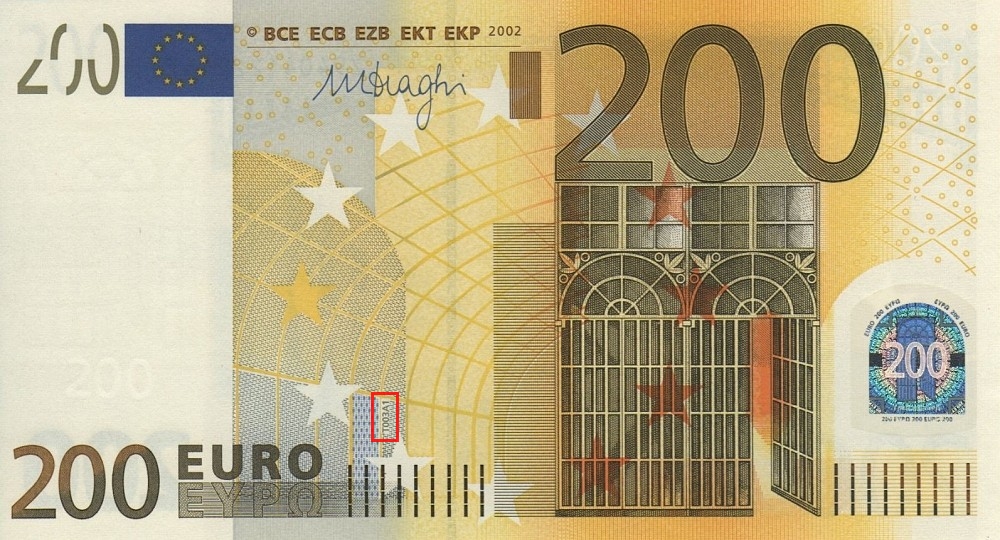 Billet de 200 € 2002 Belgique