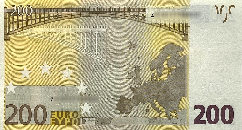 Détail du billet de 200 € 2002 Belgique