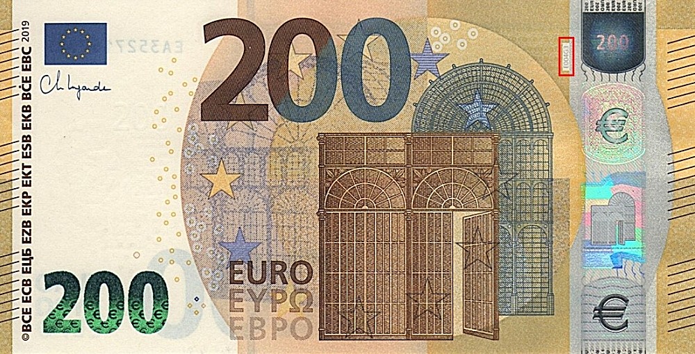 Billet de 200 € 2019 France (Oberthur)