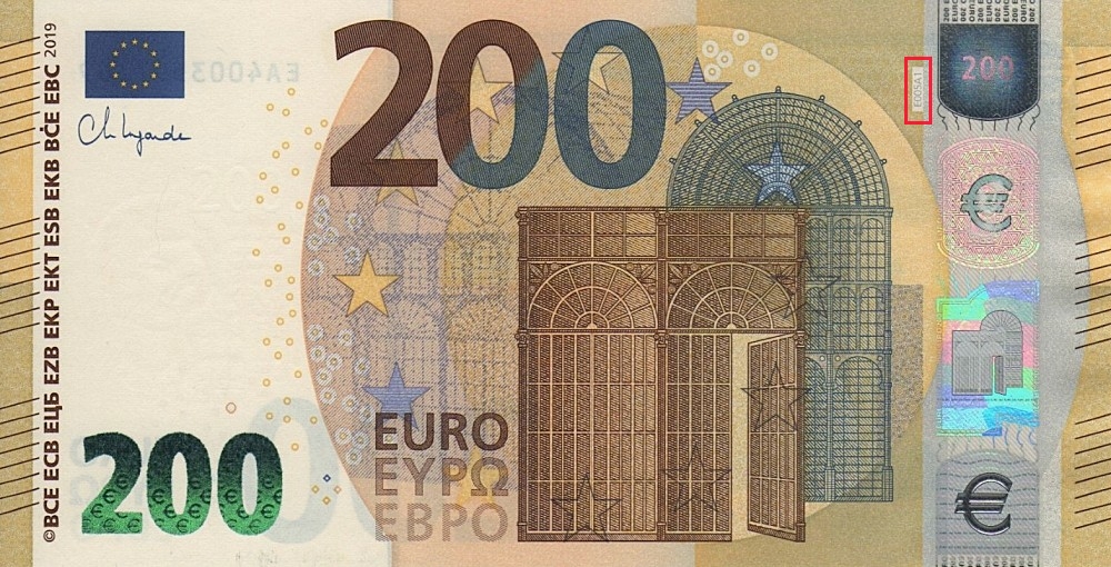 Billet de 200 € 2019 France (Oberthur)