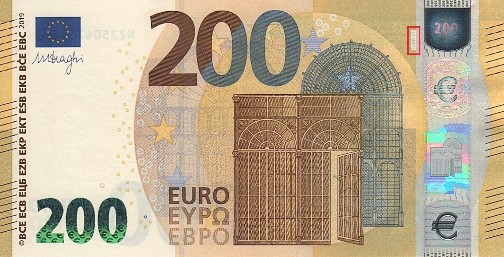 Billet de 200 € 2019 Autriche