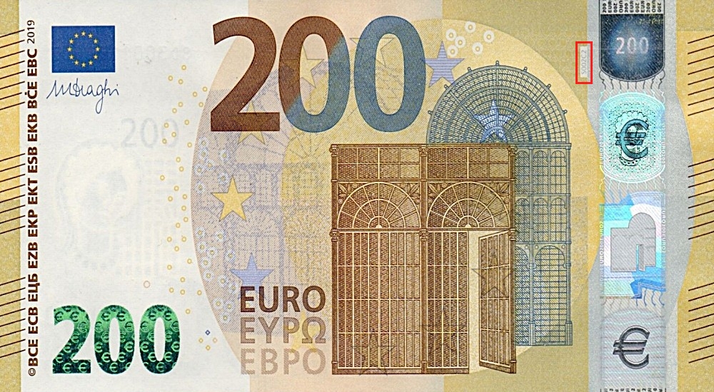 Billet de 200 € 2019 Italie