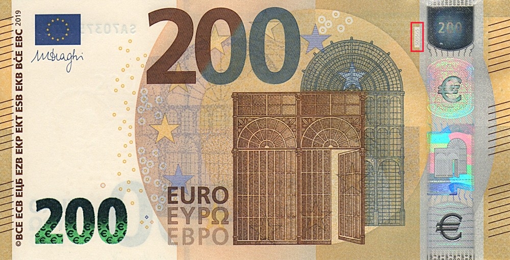 Billet de 200 € 2019 Italie