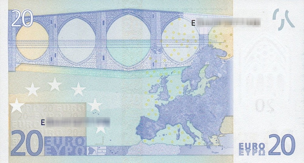 Détail du billet de 20 € 2002 Slovaquie