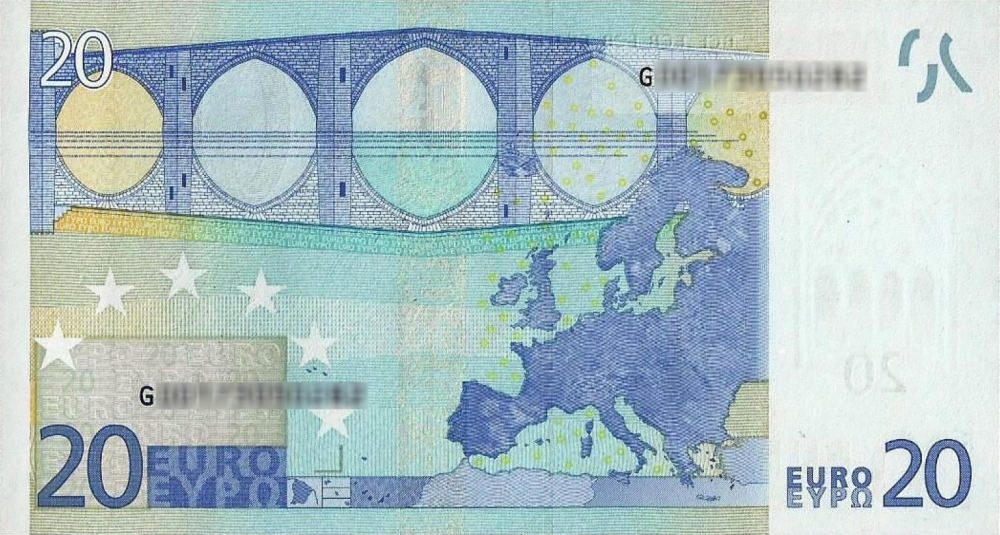 Détail du billet de 20 € 2002 Chypre