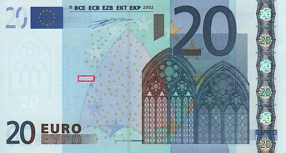 Billet de 20 € 2002 Pays-Bas