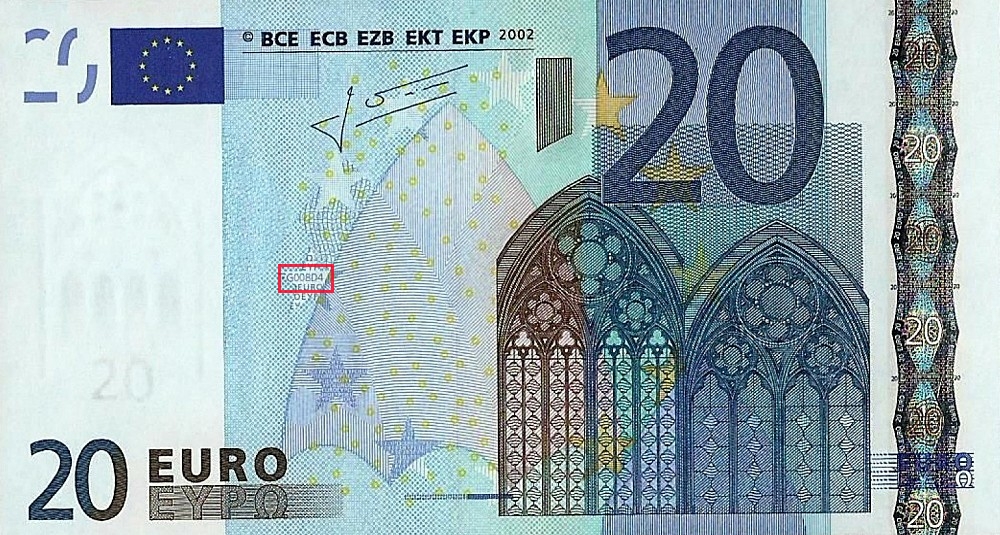 Billet de 20 € 2002 Pays-Bas