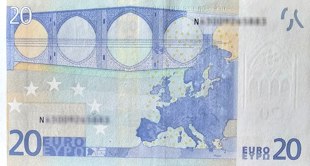 Détail du billet de 20 € 2002 Autriche