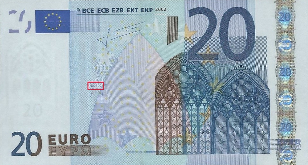 Billet de 20 € 2002 Grèce