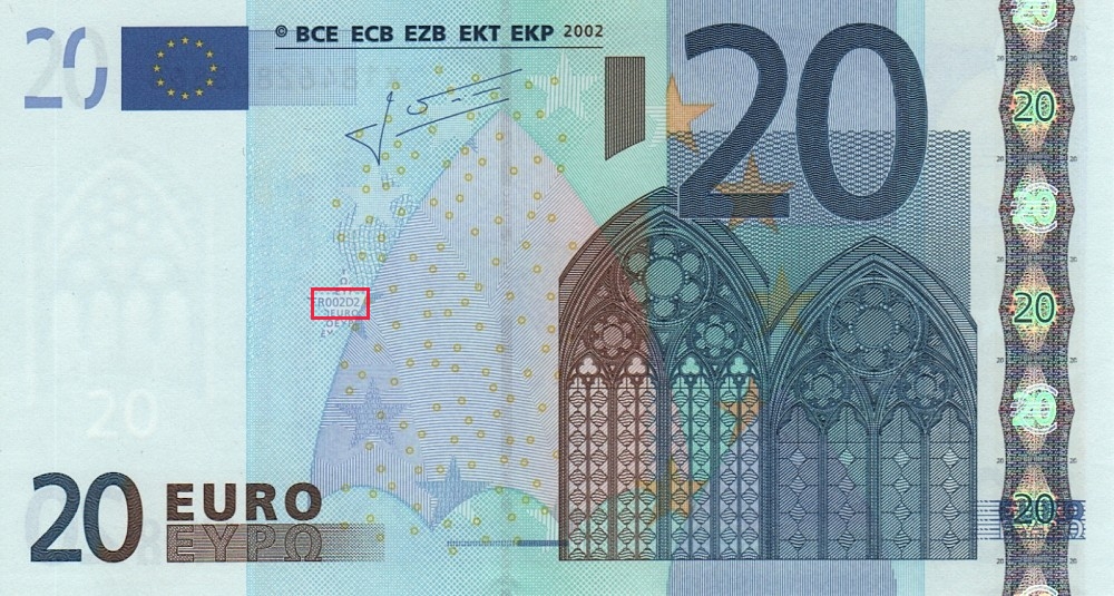 Billet de 20 € 2002 Allemagne
